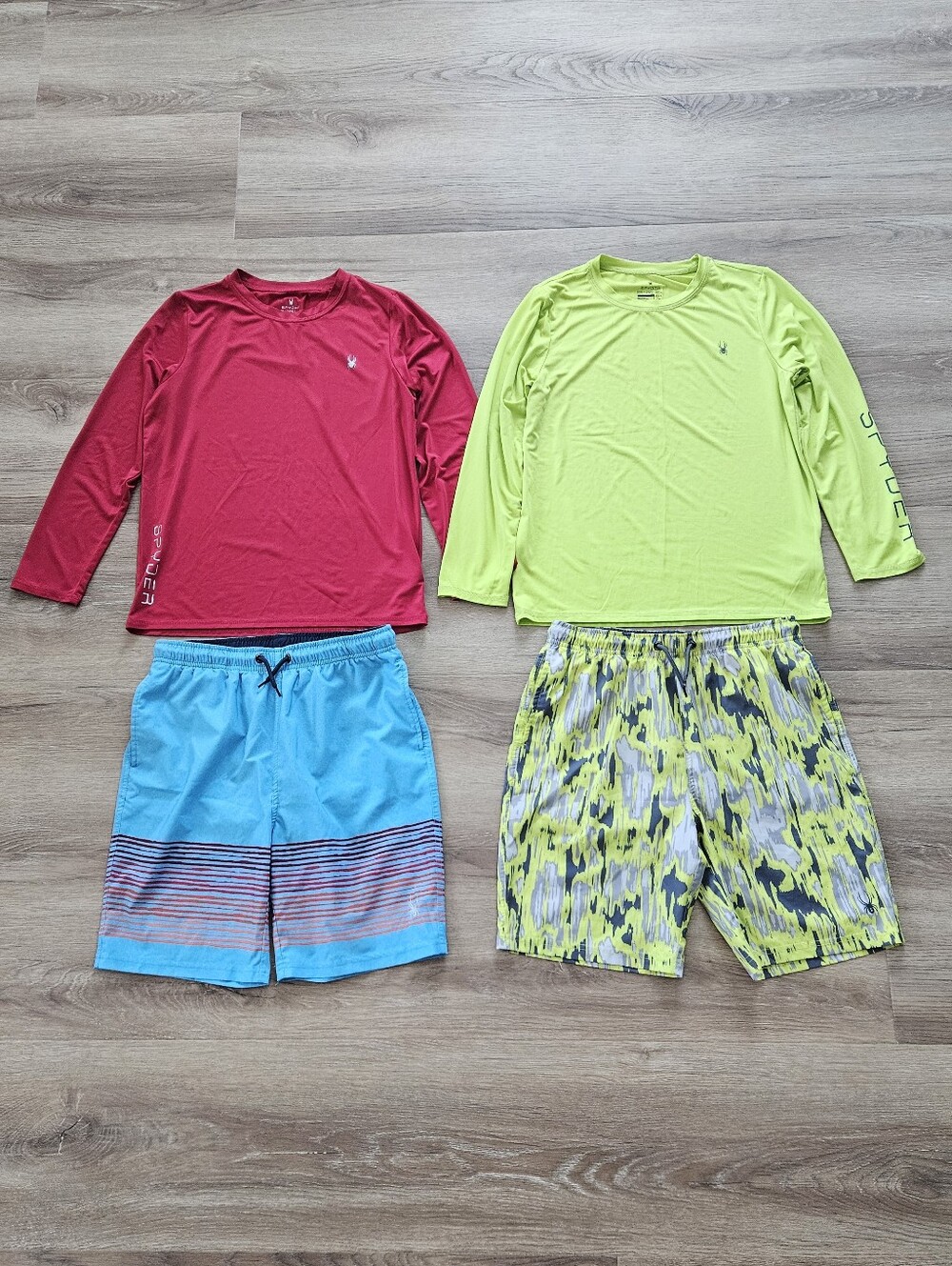 Spyder Kids' Long Sleeve Swim Shirt and Shorts Sets